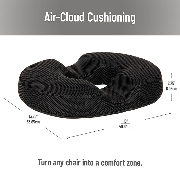Mind Reader Ergonomic Memory Foam Seat Cushion with Cooling Core