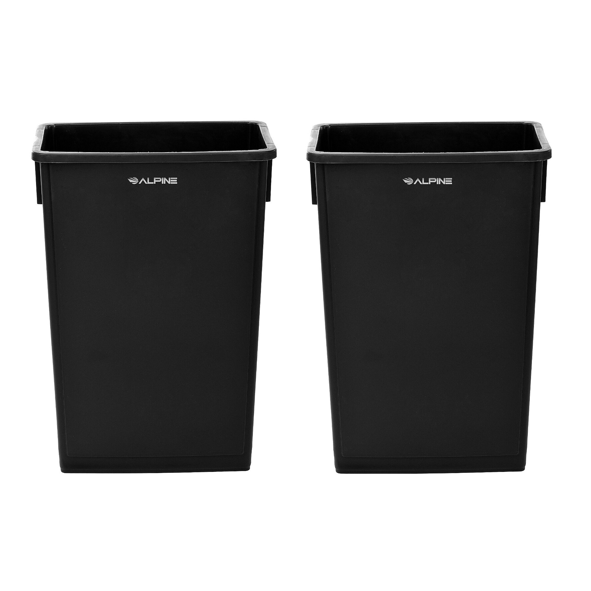 Alpine Industries Plastic Trash Can, 23 Gallon, Black, 2/Pack (ALP477-BLK-2PK) Sansujyuku sansujyuku.com