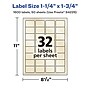 Avery Pearlized Ivory Rectangle Multipurpose Labels, 1.25" x 1.75", Ivory, 1600/Box (94226)~#|#~EC3EE9D1-8E72-4044-BFEA44E5E6A9866F_sc7