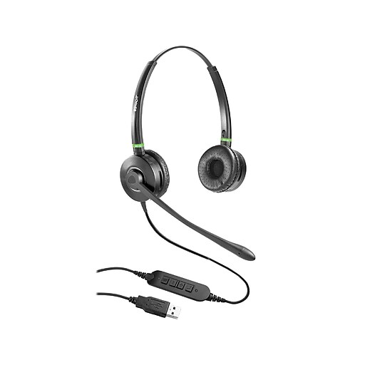Spracht Wired Noise Canceling Stereo On Ear Computer Headset, Black (HS