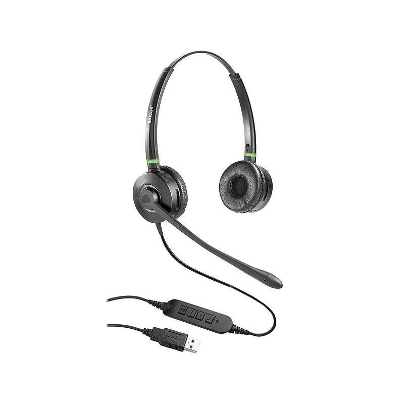 Spracht Wired Noise Canceling Stereo On Ear Computer Headset, Black (HS-WD-USB-2) image 1
