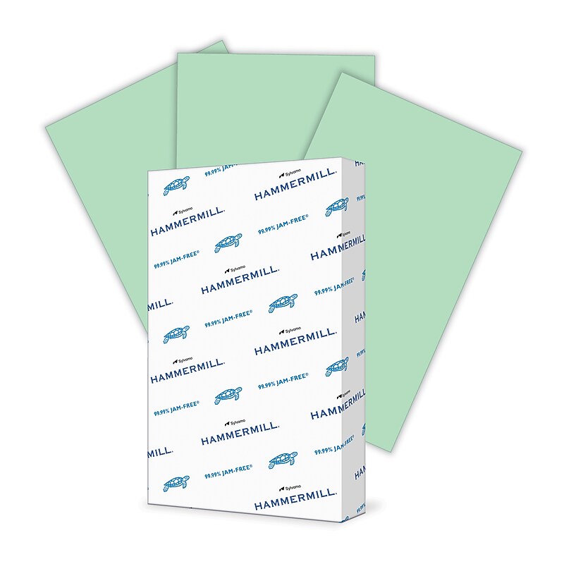 Hammermill Fore MP Colors Multipurpose Paper, 20 lbs., 8.5" x 14", Green, 500 Sheets/Ream (103374) image 1