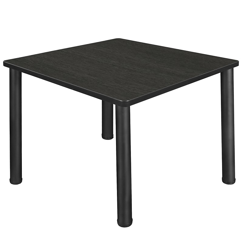 Regency Kee Square Laminate Breakroom Table, 36"D x 36"W, Ash Grey/Black (TB3636AGBPBK) image 1