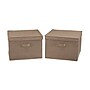 Household Essentials Medium Stackable Folding Fabric Square KD Storage Box, 10" x 15"x 15", 39 Qt., Beige, 2/Pack (7817-1)~#|#~EC482EFD-FAF6-4730-86C81A986AAD959C_sc7