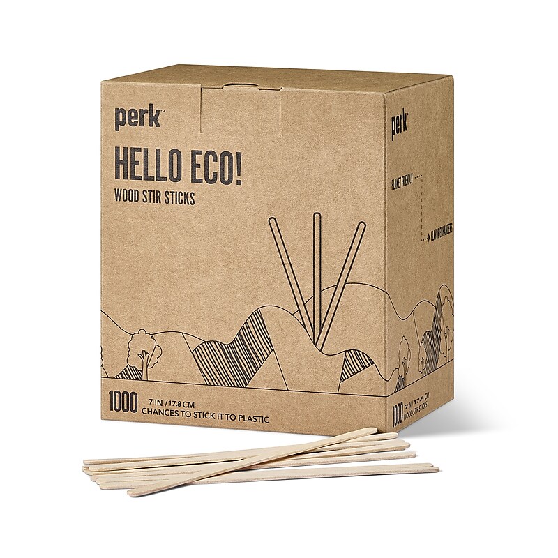 Perk™ Wooden Stirrers, 7", 1000/Pack (PK62345) image 1