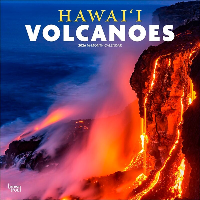 2026 BrownTrout Hawaii Volcanoes 12" x 12" Monthly Wall Calendar (9798330703593) image 1