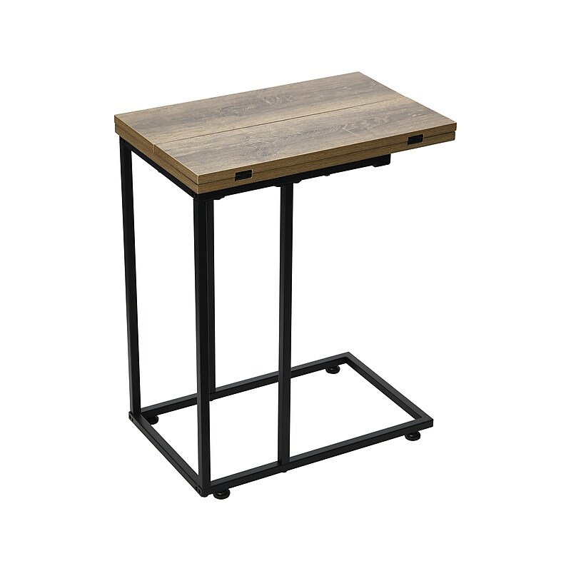 Household Essentials Jamestown 18.9"W x 18.9"D Laminate Side Table, Ashwood/Black (8190-1) image 1