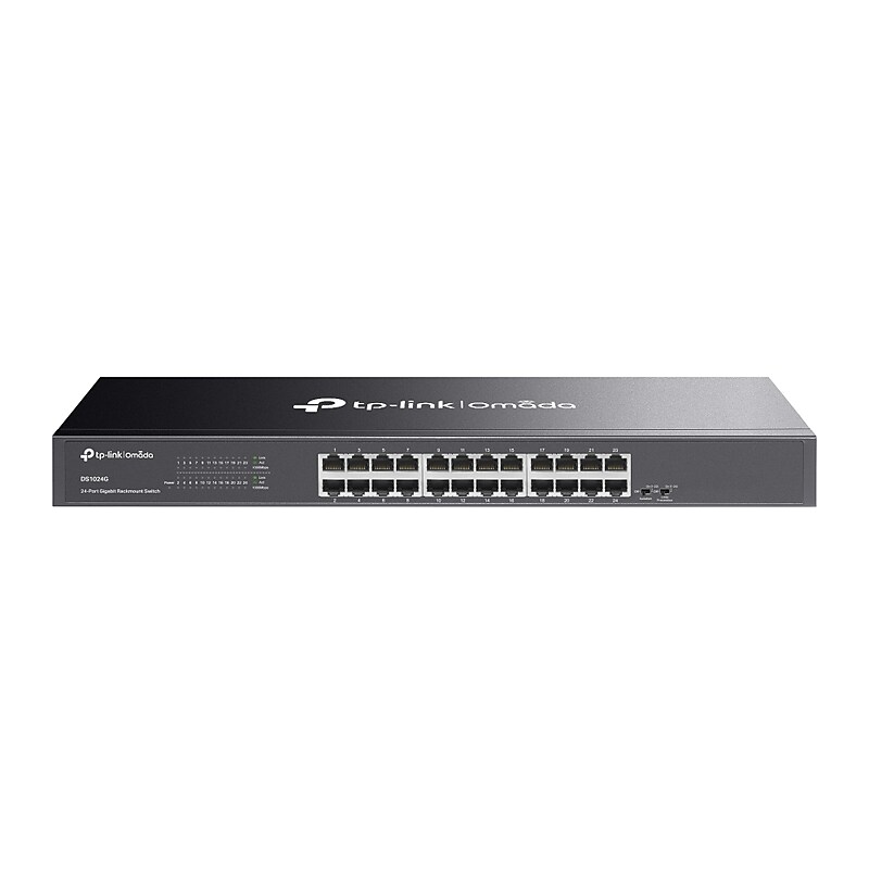 TP-Link Omada 24-Port Gigabit Unmanaged Rackmount Ethernet Switch, 1000 Mbps, Black (DS1024G) image 1