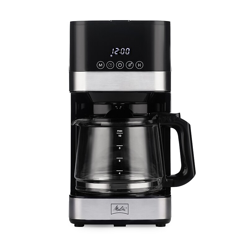 Melitta Aroma Tocco 10-Cup Automatic Drip Coffee Maker, Black/Stainless Steel (MCM009PULBK0) image 1