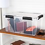 Sterilite 80 Quart Gasket Box with Lid, Plastic, Clear/Black, 4/Carton (39389004)~#|#~EC535F0E-55B2-412D-89F0188274BAE167_sc7