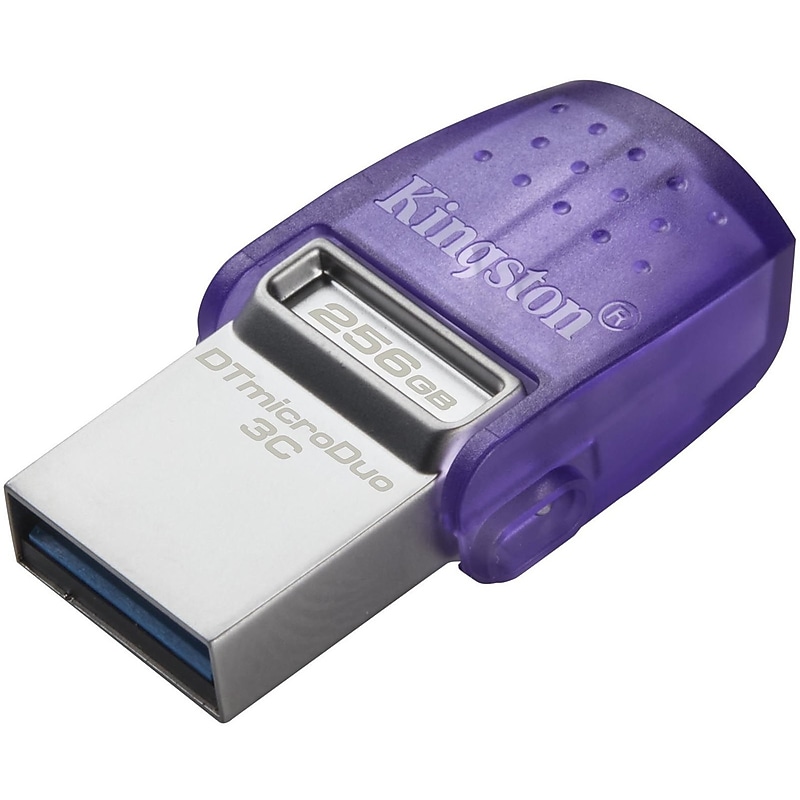 Kingston DataTraveler microDuo 3C Dual 256GB USB 3.2 Type A/Type C Flash Drive, Purple (DTDUO3CG3/256GB) image 1