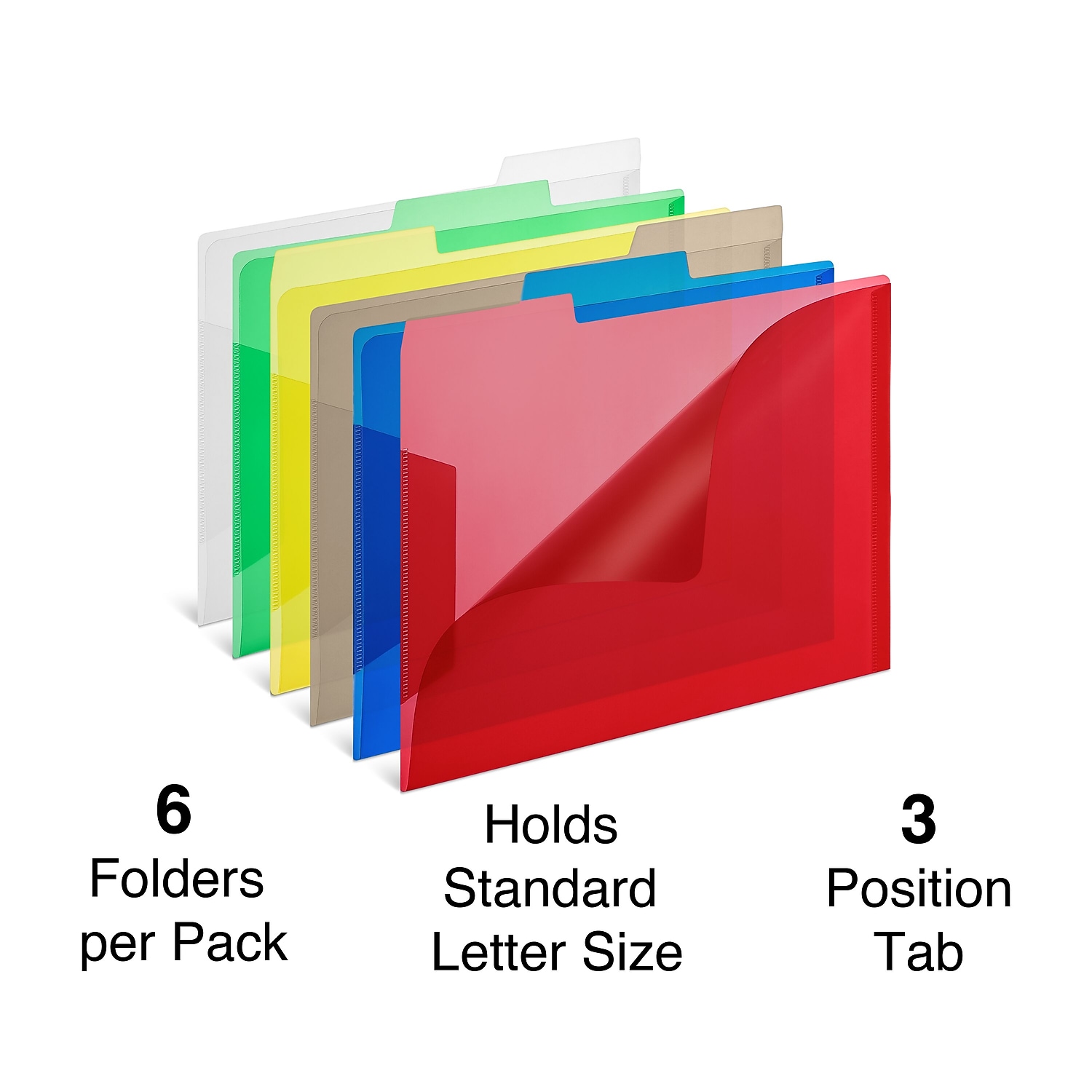 Staples Dateiordner 1/3 Schnitt Reiter Letter-Format verschiedene Farben 6/Packung - Bild 2 von 7