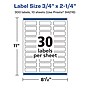 Avery Laser/Inkjet Waterproof Multipurpose Rectangle Labels, 0.75" x 2.25", White, 300 Labels/Pack (94216)~#|#~EC5AC7A9-9D7C-48F4-8E70DAAEE81A6FDD_sc7