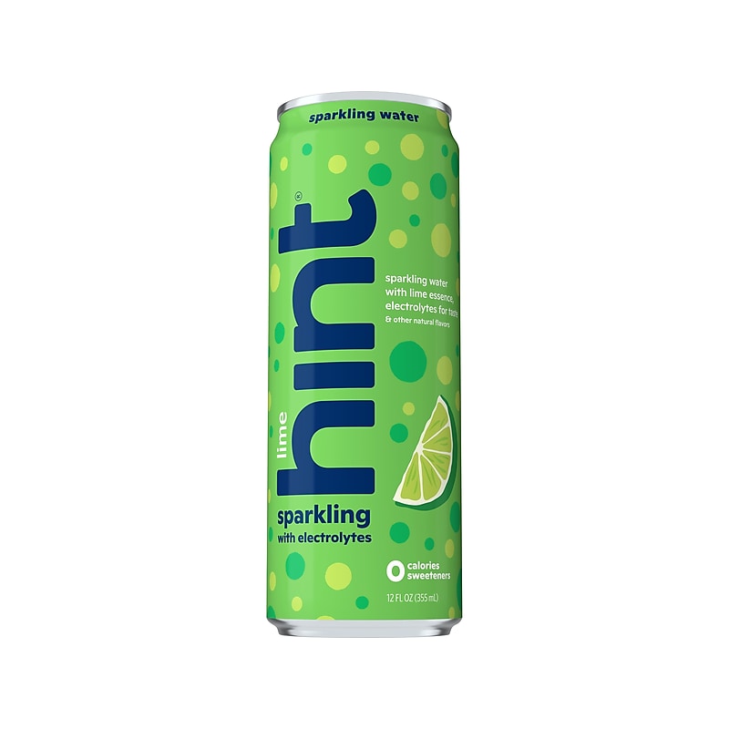 Hint Lime Sparkling Water with Electrolytes, 12 fl. oz., 12 Cans/Carton (HINT-LIMECAN-E) image 1