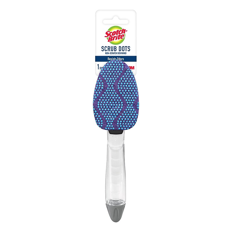 Scotch-Brite Scrub Dots Non-Scratch Dishwand, Blue/Purple (690-4) image 1
