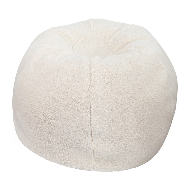 Flash Furniture Dillon Faux Sherpa Refillable Bean Bag Chair, Natural (DGBEANSMSHRPNAT) image 1