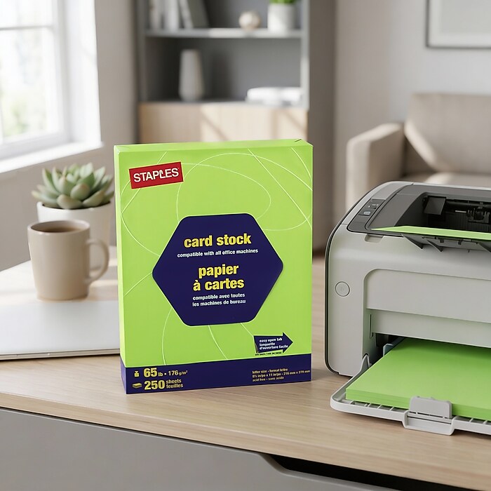 Staples Brights 65 lb. Cardstock Paper, 8.5