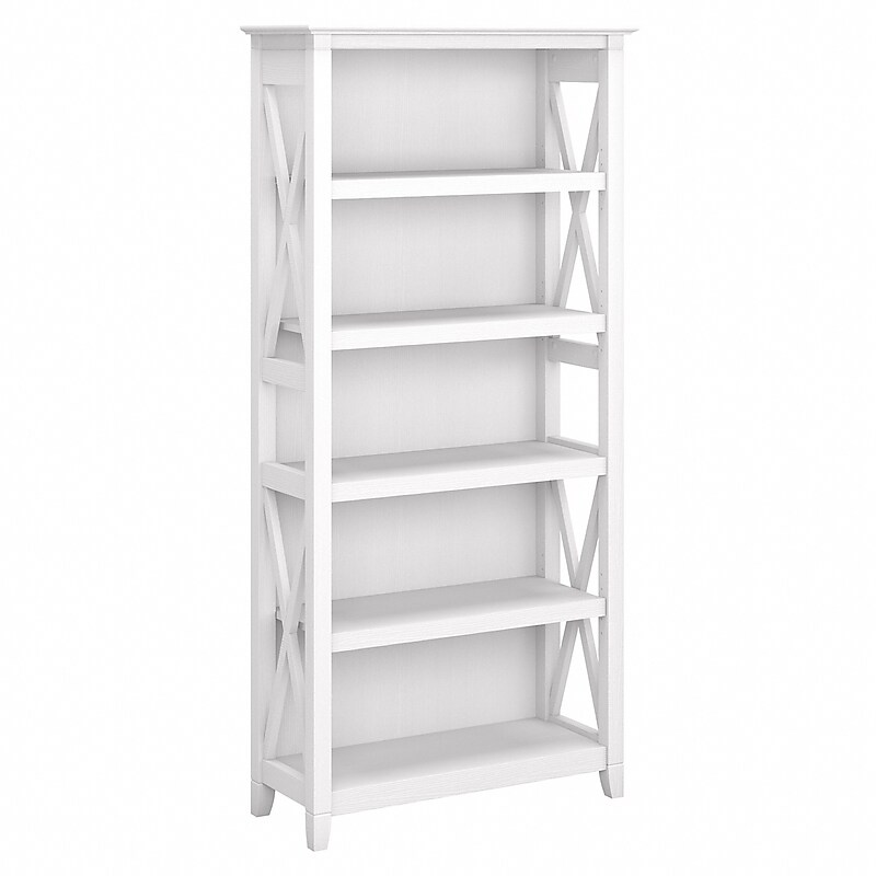 Bush Furniture Key West 5-Shelf 66"H Bookcase, Pure White Oak (KWB132WT-03) image 1