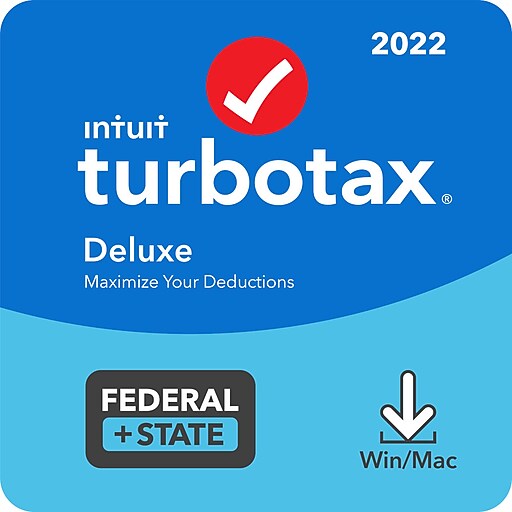 TurboTax Deluxe 2022 + State for 1 User, Windows/Mac, Download (5101353