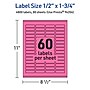 Avery Laser/Inkjet Rectangle Multipurpose Labels, 0.5" x 1.75", Bright Pink, 4800/Box (94204)~#|#~EC6BBCB3-80DD-4961-B89529B783E3B432_sc7