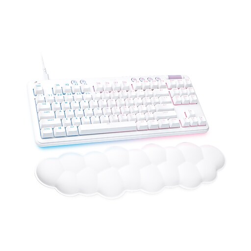 Logitech Aurora G713 Ergonomic Mechanical Gaming Keyboard, White Mist (920010413) Staples
