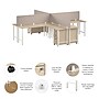 Bush Business Furniture Hustle 30"H x 72"W 4 Person L-Shaped Cubicle Workstation, Natural Elm (HUS017NESU)~#|#~EC7ADB6B-FA5B-449A-8BBA0EDAC569E975_sc7