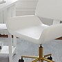Martha Stewart Tyla Armless Faux Leather Swivel Executive Chair, White/Polished Brass (CH2209215WHGLD)~#|#~EC7B9375-26BA-428D-A2E361193D18C1D7_sc7