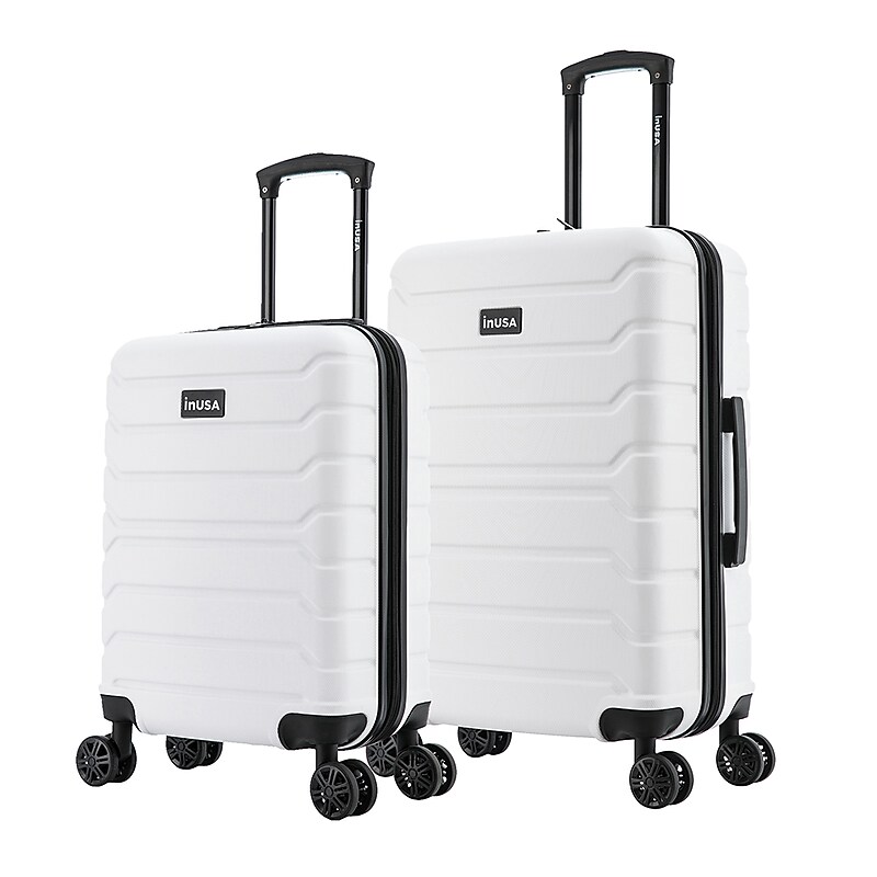 InUSA Trend 2-Piece Hardside Spinner Luggage Set, TSA Checkpoint Friendly, White (IUTRE0SM-WHI) image 1