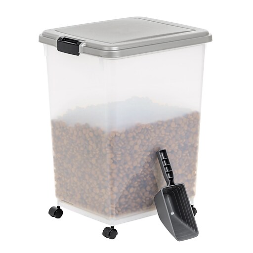 「輝」グリッターローズBOXホワイト Iris 69 Quart Storage Container with Lid, Plastic, Gray