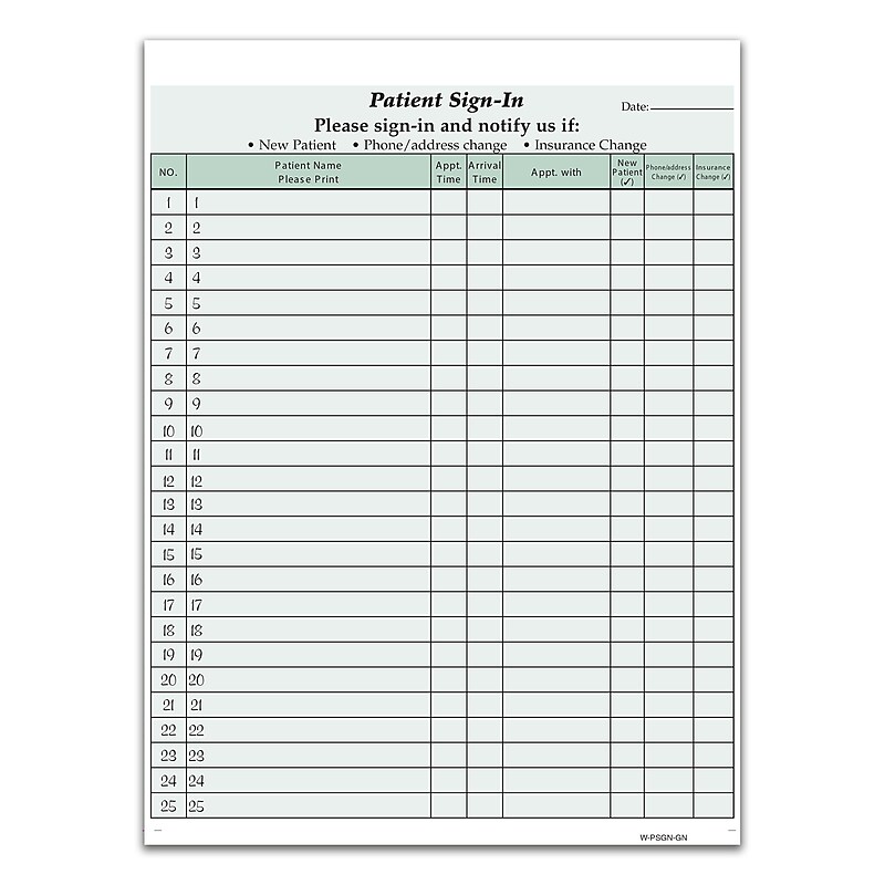 Cosco Privacy Sign-In Sheets, 3-Part, 125 Forms/Pack (074040) image 1