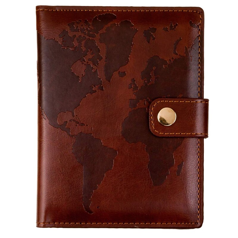 Eccolo Passport Holder, Brown Map (D925E) image 1