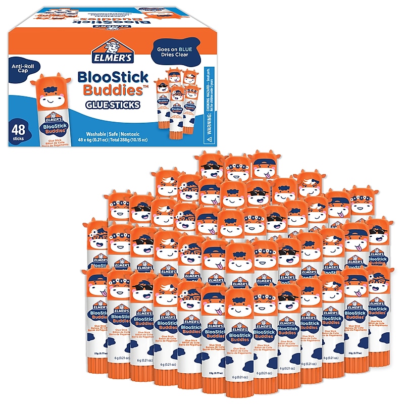 Elmer's BlooStick Buddies Washable Removable Glue Sticks, 48/Pack (2213735) image 1