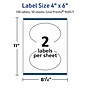 Avery TrueBlock Laser/Inkjet Oval Multipurpose Labels, 4" x 6", White, 100/Box (94057)~#|#~EC9795C6-697E-4C40-9411DFC724DB3530_sc7