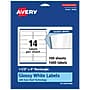 Avery Glossy White Rectangle Labels, 1-1/3" x 4", 1,400 Total~#|#~EC9EAA80-9EF7-4E32-A18198A1A9B55DD5_sc7