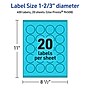 Avery Printable Circle Multipurpose Labels, 1-2/3" Dia., Bright Blue, 400/Pack (94508)~#|#~ECA0F178-AD52-41C9-96936519AC489A59_sc7
