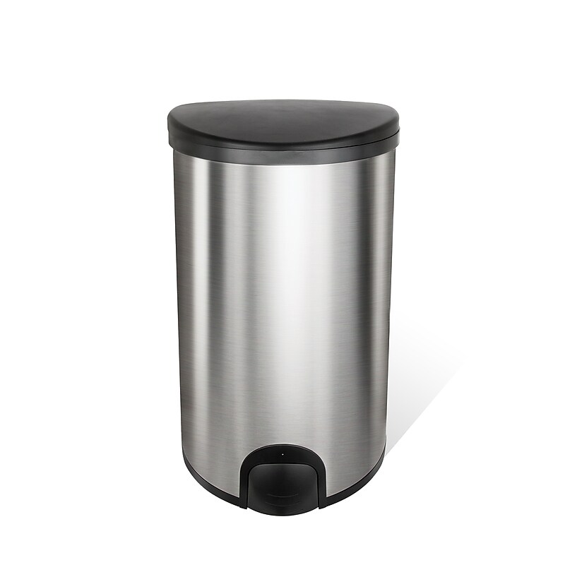 Nine Stars Stainless Steel Toe Tap Sensor Trash Can, 13.2 Gallon, Silver (TTT-50-19) image 1