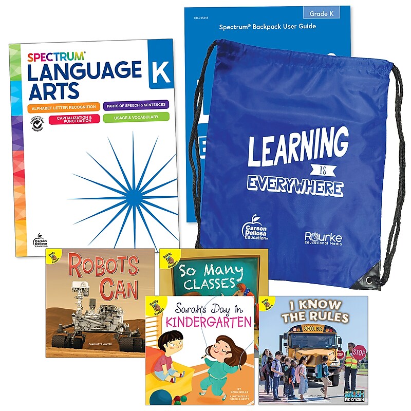 Spectrum Language and Literacy Backpack, Grade K Workbook, 6/Set (CD-745409) image 1