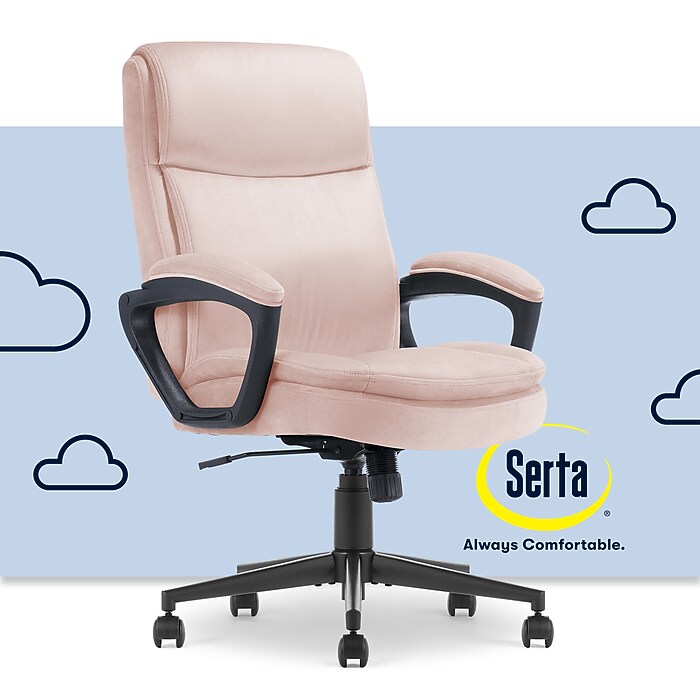 Serta Comfort Ergo Ergonomic Velvet Fabric Swivel Executive Chair