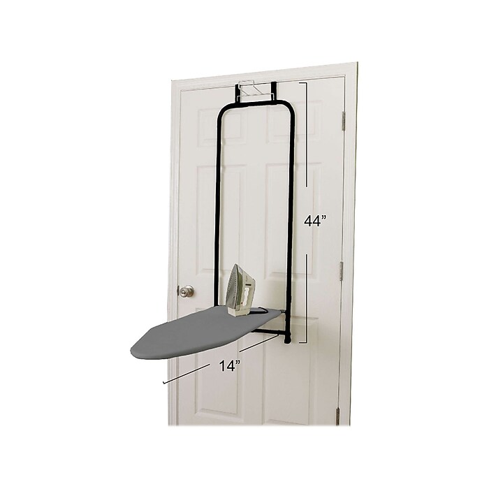 Household Essentials Over-the-Door Ironing Board, Matte Black