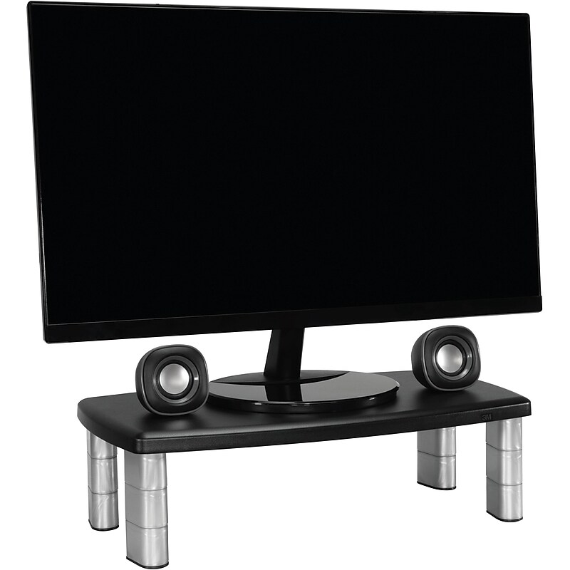 3M Adjustable Monitor Stand, Up to 40 lbs., Black (MS90B) image 1