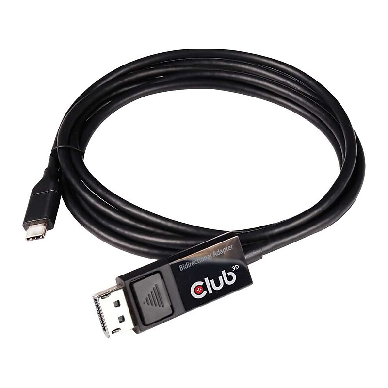 Club 3D 5.9' USB Type C to DisplayPort 1.4 Cable, Male to Male, Black (CAC-1557) image 1