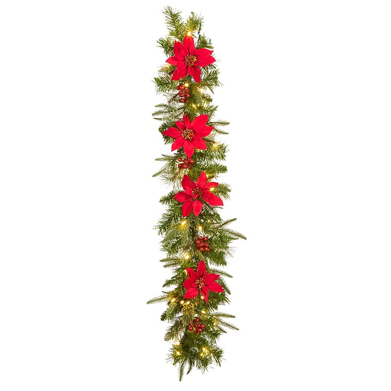 National Tree Company 4' Colonial Garland with Battery Operated LED Lights (QPECO8-301-4A-B) image 1