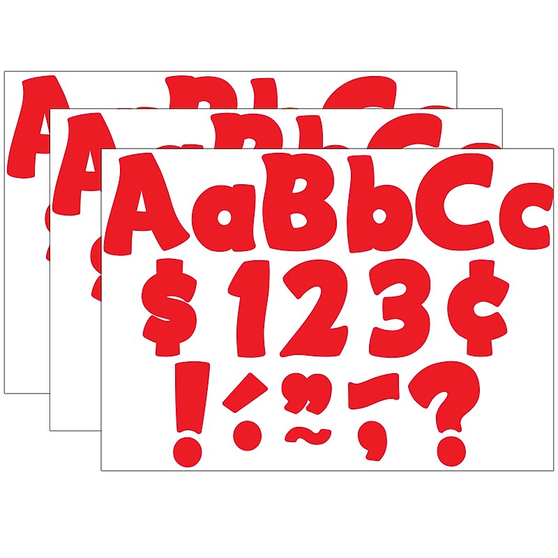 Teacher Created Resources 4" Funtastic Font Letters Combo Pack, Red, 208 Pieces/Pack, 3 Packs/Bundle (TCR5821-3) image 1