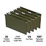 Staples® 95% Recycled  Heavy Duty Hanging File Folders, 1/5-Cut Tab, Legal Size, Standard Green, 25/Box (ST116830/116830)~#|#~ECC7361A-4204-411E-B518EC39B179D59D_sc7
