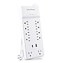 CyberPower P1004UC15 Home Office 10-Outlet Surge Protector, 1-USB-C and USB-A Port, 4 ft. Cord, 2400J Surge Suppression, White~#|#~ECC98F1E-E087-435D-A2016BDE2E9B0EA1_sc7