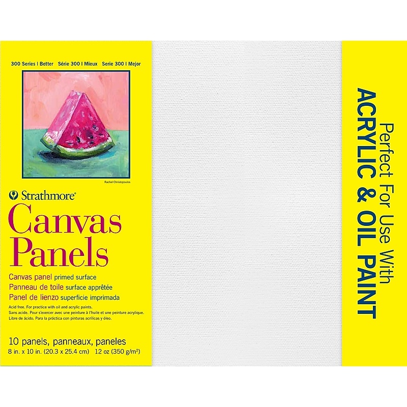 Strathmore 300 Series Primed White Canvas Panel, 8" x 10", (STTP31108) image 1