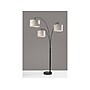 Adesso Bowery 82" Black Marble Floor Lamp with 3 Drum Taupe Shades (4250-01)~#|#~ECDA7D1A-AE70-4413-AC3D5D71DCBC2700_sc7
