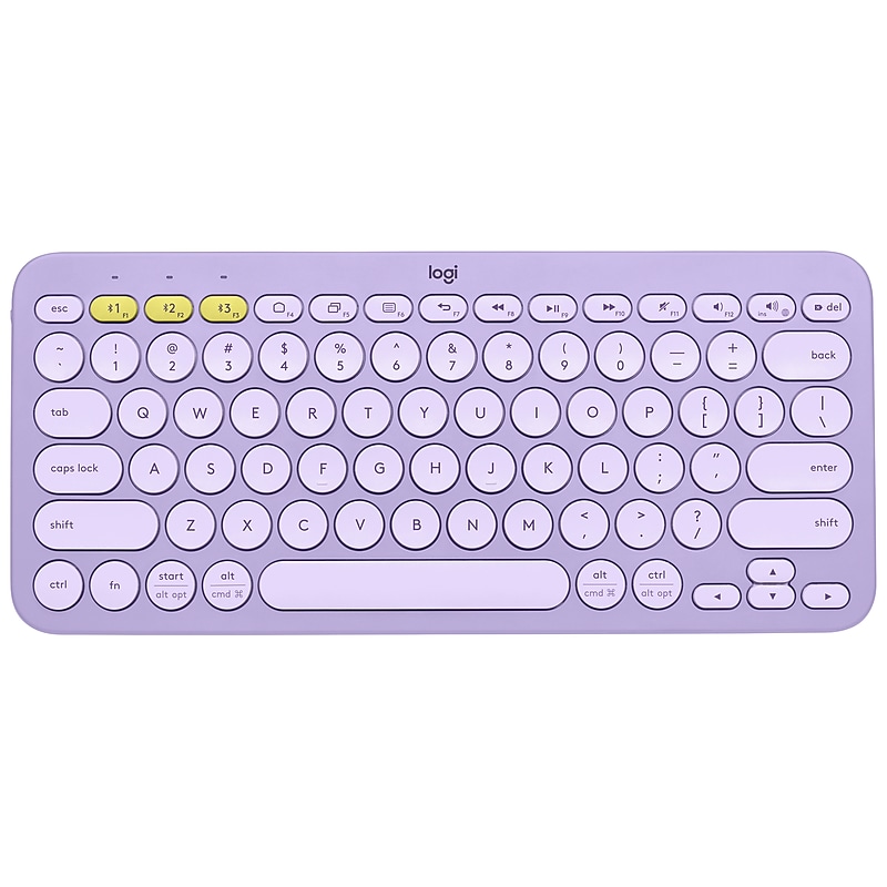 Logitech K380 Wireless Multi-Device Bluetooth Keyboard, Lavender/Lemonade (920-011135) image 1