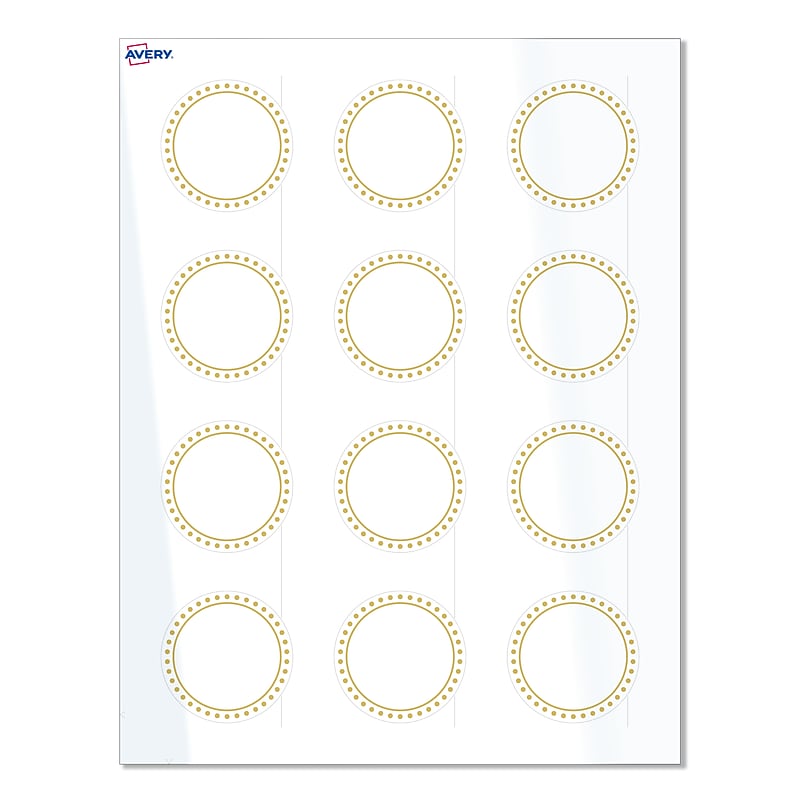 Avery Laser/Inkjet Circle Multipurpose Labels, 2" Dia., White, 120/Pack (S00-D1D) image 1