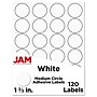 JAM Paper Circle Round Label Sticker Seals, 1.66" Dia., White, 120/Pack (3147612193)~#|#~ECF1EB4F-A967-44B6-9BC27F06F6A2A180_sc7